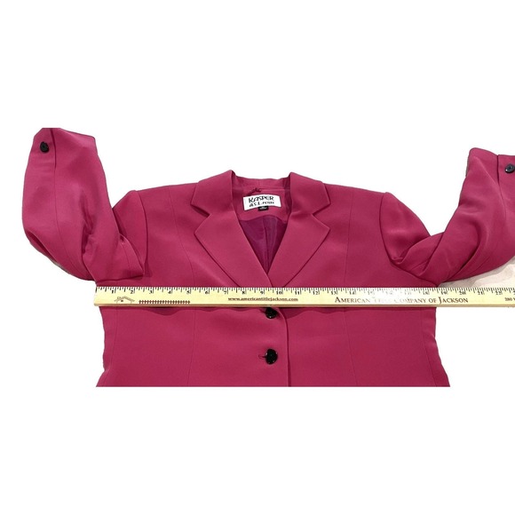 Kasper Women's Petite Pink Long Sleeve Button Front Skirt Suit Size 6P - Picture 7 of 13